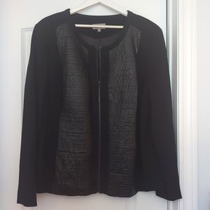Black details ladies plus size jacket blazer